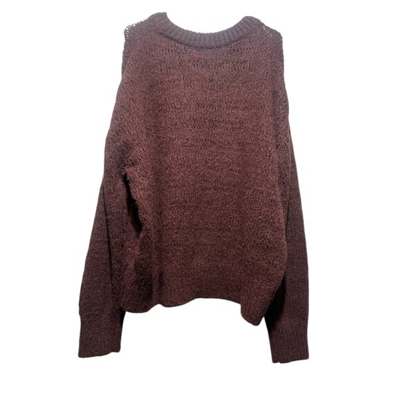 Rails Reagan Raisin Alpaca Wool Sweater Women XL Brown Open Chunky Knit High Nec - Picture 5 of 16